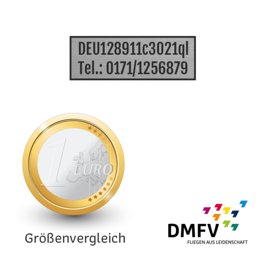 10 mm Aluminium-Druckschild-EU-Registriernummer (e-ID)